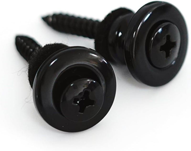 guyker Strap Locks Buttons, (1 Pair) Zinc Alloy Security Straplock Quick Release Strap Retainer System for Electric Acoustic Folk Guitar, Bass, Ukulele Replacement Part (GE001, Black) - Image 1